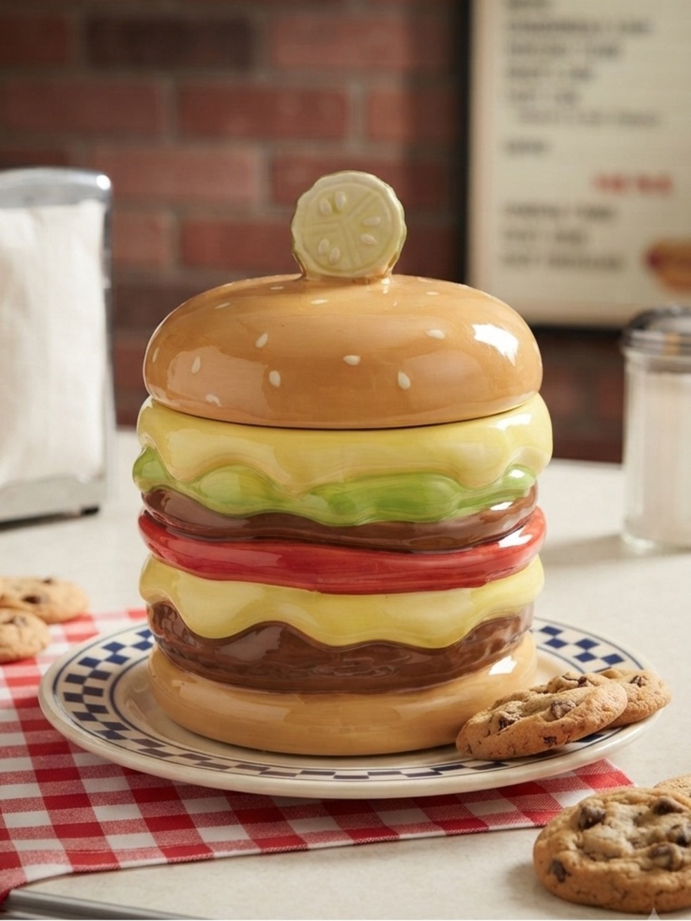 Luna & Sage Novelty Cheeseburger Ceramic Cookie Jar